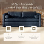 Poly & Bark Napa 82" Leather Pull‑Out Sleeper Sofa – Full‑Grain Italian Leather Upholstery,Tri‑Layer Mattress & Storage Console –Sophisticated Multi‑Functional Sofa Bed for Living Rooms & Guest Spaces