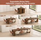 27.5"/122.8" Extendable Dining Table, Kitchen Dining Room Table with MDF Wooden, Multifunctional Expandable Console Table for Entryway for Living Room Dining Room (No Chairs)