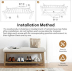 Entryway Bench with Cushion, Upholstered Shoe Rack Bench with Solid Wood Shelf, 44" End of Bed Bench for Bedroom, Chenille Fabric Storage Bench for Entryway, Hallway, Living Room (Beige)