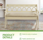 OSP Home Furnishings Coventry Solid Wood and Veneer Storage Bench, Antique White