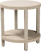 bali & pari Rocco Bohemian Woven Grasscloth End Table
