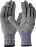 Gardening Gloves for Men 3 Pairs, Garden Gloves for Pruning Flower Rose, Weeding, Digging, Raking, Flower gloves with Rubber coating (Medium, Grey)