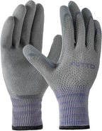 Gardening Gloves for Men 3 Pairs, Garden Gloves for Pruning Flower Rose, Weeding, Digging, Raking, Flower gloves with Rubber coating (Medium, Grey)