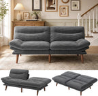 Marsail 66.02" Futon Sofa Bed, Convertible Couch & Sleeper Sofa, Light Grey | Versatile 2-in-1 Futon Sofa Bed with Adjustable Backrest & Armrests, Perfect for Small Apartments & Guest Rooms