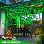 JMEXSUSS 400 LED Green Halloween Lights, 132ft Green String Lights Outdoor Waterproof, 8 Modes LED Christmas Light for Tree House Fireplace Party Halloween Decoration
