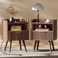 Huuger Nightstand Set of 2 with Charging Station, USB-C Port, End Tables