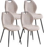 Dining Chairs Set of 4, Upholstered Living Room Chairs Modern Fabric Wingback Kitchen Chairs for Apartment Waiting Room, Khaki