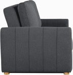 Serta Galway 66.5" Convertible Sleeper Loveseat, Full Size, Dreamcoil Comfort, FingerGuard Pinch Point Protection, Boucle Fabric, Charcoal