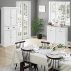 KIGOTY 72" Tall Kitchen Pantry Cabinet with Drawer and 4 Adjustable Shelves, Freestanding Pantry Storage Cabinets, Wood Cupboard Pantry Cabinet for Kitchen, Dining Room, Living Room, Off White