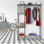 Relaxdays Open Clothes Rack, Black, 180 x 120 x 45 cm