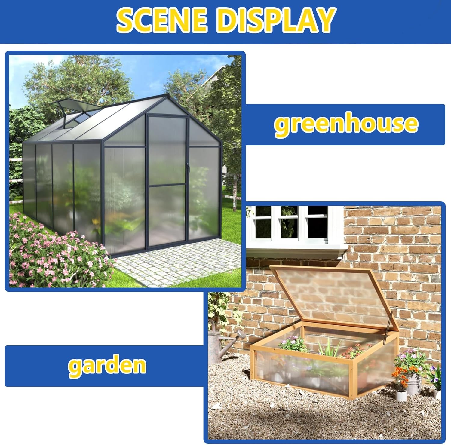 Polycarbonate Greenhouse Panels, Twin-Wall Polycarbonate Sheet, Clear Panels for Greenhouse,Outdoor Garden, Plant Stand Roof (47.2''H x 23.6''W x 0.16''T, 14)