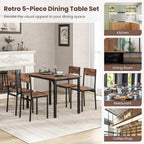 Tangkula 5-Piece Dining Table Set for 4 | Heavy Duty Metal Frame, Space-Saving, for Small Apartment, Dinette, Living Room, Breakfast Nook