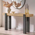 OKD Modern Farmhouse Entryway Table with 2 Drawers, 63" Wooden Console Table with Storage for Hallway, Behind Sofa, Living Room, Natural Oak with Dark Alder