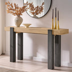 OKD Modern Farmhouse Entryway Table with 2 Drawers, 63" Wooden Console Table with Storage for Hallway, Behind Sofa, Living Room, Natural Oak with Dark Alder