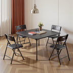 5-Piece Folding Card Table and Chairs Set, 34" Square Table with 330lbs Stackable Chairs, Portable Folding Table with Carrying Handle for Picnic, Camping, Party, Patio