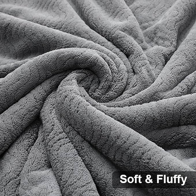 Ultra Soft Bath Towel Set of 4, Grey Extra Large Textured Microfiber Luxury Towels 35x70 in, Quick Dry, Highly Absorbent, Fluffy, Oversized, for Bathroom Shower Pool Hotel Beach
