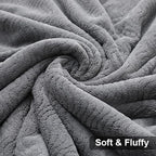 Ultra Soft Bath Towel Set of 4, Grey Extra Large Textured Microfiber Luxury Towels 35x70 in, Quick Dry, Highly Absorbent, Fluffy, Oversized, for Bathroom Shower Pool Hotel Beach