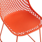 Modern Dining Chairs Set of 2, Stable Plastic Kitchen Chairs with Metal Sled Base for Dining Room (Blood Orange)