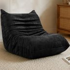 Vongrasig Bean Bag Chair for Adults, Line Fabric Lazy Sofa Couch, Memory Foam Filled Bean Bag Lounge Chair Perfect for Living Room, Bedroom and Office, Black