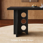 Dining Table for 4 People, Rectangle Kitchen Table with Elegant Design Legs, Modern Dining Room Tables for Small Space, Easy to Assemble, Pretty Sturdy, Heavy Duty (Black)