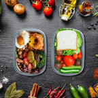 5PCS Food Containers Storage Sets(1000ML per Box),BPA-Free Rectangle Plastic Food Containers with Lids-Stackable Food Storage Box for School,Work,Travel and Meal Prep(Microwave and Fridge Safe)