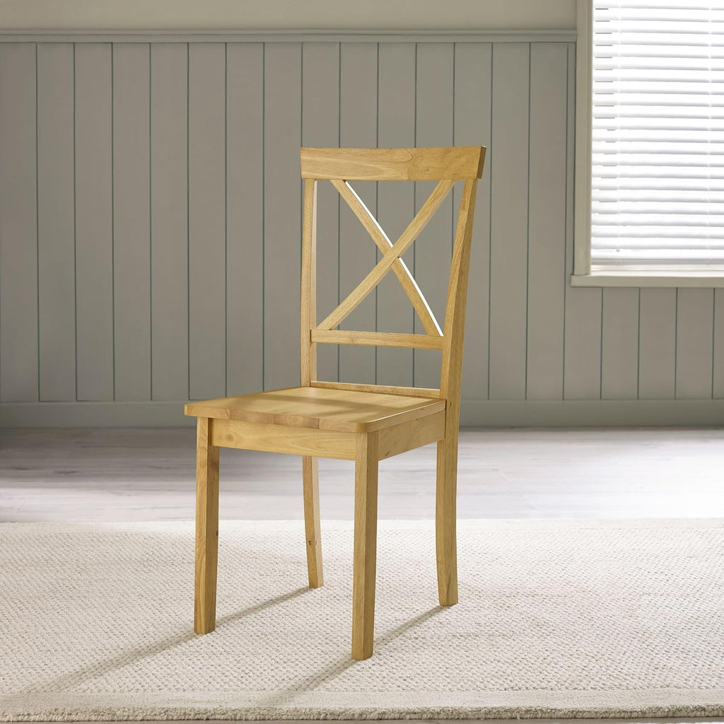 Furniturebox UK Bude Round Wooden Dining Table & 4 Millford Chairs (Oak-Effect & 4 Millford Chairs)