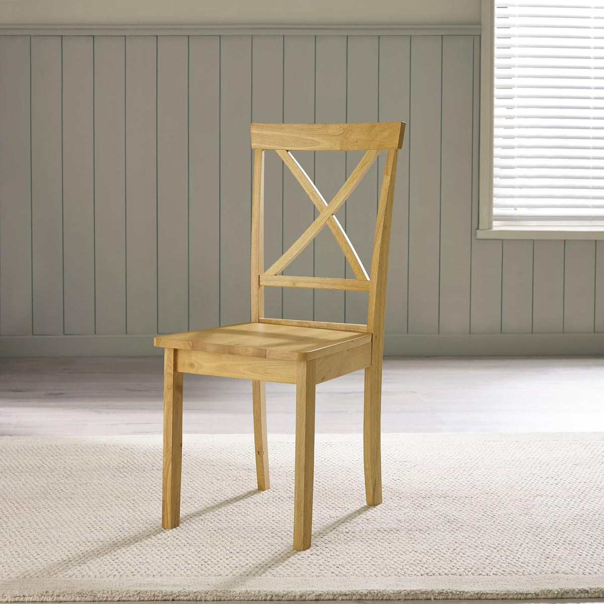 Furniturebox UK Bude Round Wooden Dining Table & 4 Millford Chairs (Oak-Effect & 4 Millford Chairs)