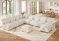 LLappuil 10 Seater Sectional Sofa with Storage, Large U Shaped Modular Sectional Couches for Living Room with Adjustable Arms Backs, Plush Supportive Cushions, 10 Seater, Beige Corduroy | Tool Free Assembly