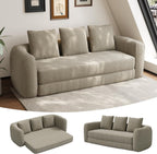 Curved Convertible Futon Sofa Bed,Modern Sleeper Couch,Curved Modern 3 Seater Cloud Couch