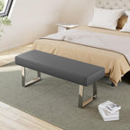 JIEXI Bedroom Bench Bed end upholstered Bench Indoor Corner Small Bench, with Metal Legs,for Kitchen entryway Dining Room and Living Room Window, Plant Bench, Footstool