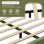 Christopher Knight Home Cordo King Size Bed, Velvet Upholstered Platform Bed, Wooden Slats Panel Support, Tufted Square Corners Haedboard, No Box Spring Needed, Easy Assembly, Oliver Green