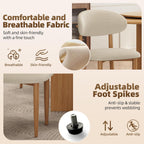 Dining Chairs Set of 4, Modern Fabric Upholstered Dining Room Chair MetalKitchen Chairs, Farmhouse Dinner Chair for Kitchen Dining Room, Beige