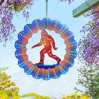 Bigfoot Wind Spinners Big Foot Sasquatch Gifts for Women/Men 12 inch 3D Stainless Steel Hanging Wind Spinner Metal Wind Catchers Kinetic Sculpture for Indoor/Outdoor Decor, Yard Art, Garden Decoration