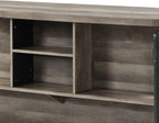 Antique Oak and Sandy Grey 5-Shelf Kitchen Island with Wood+Metal | Wood and metal construction with rustic and modern design