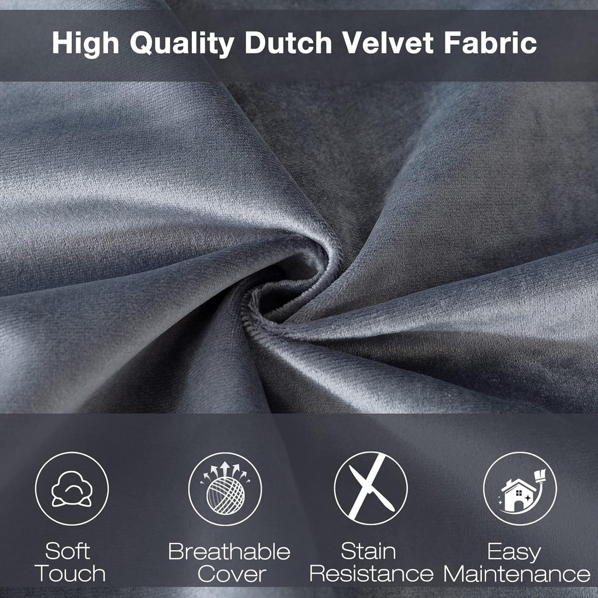 3 ft Bean Bag Chair, Bean Bag Chairs for Adults,3 Foot,Dark Grey | Memory Foam Filling,Beanbag Sofa for Living Room,Ultra Soft Velvet Cover,Convenient Pocket & Pull-Handle