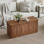 Storage Chest, 43'' Wood Storage Trunk with Flip-Top, Farmhouse Wooden Shoe Storage Bench for Hallway, Bedroom, Living Room, Walnut