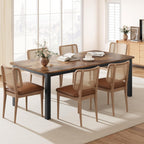 78.7" Industrial Rectangle Dining Table for 6-8 People, Modern Wood Dinner Table, Retro Style Dining Table for Kitchen & Dining Room, Sturdy Metal Frame (Table Only)