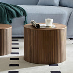 Nested Table Set 2 Pieces, MDF Coffee Table Set Living Room/Lounge Area(Brown)