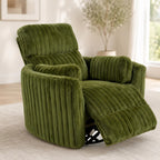 Electric Nursing Power Swivel Rocker Recliner with 2 Pillows, Green