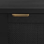 Crosley Furniture Kenji Media Console, Record Player Stand with Vinyl Storage, Modern Home Organizer, Black