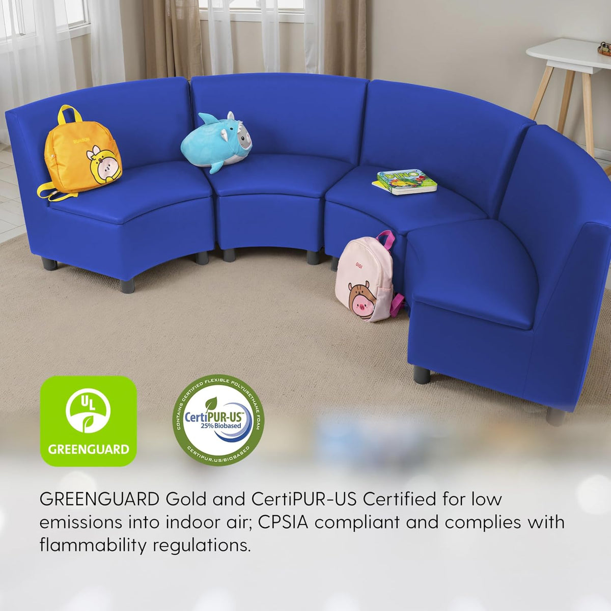 FDP Kid Comfort Collective Modular L-Shaped Seating, 3-Piece Set - Sand