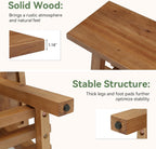 55" Farmhouse Wood Bench, 2-Tier Rustic Kitchen Dining Seat, Indoor End of Bed Bench for Kitchen, Dining Room, Living Room, Hallway, Bedroom