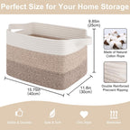 OIASKET Storage Baskets for Organizing, Woven Baskets for Shelves, Rectangle Decorative Organizer for Storage Clothes, Toy, Books, Towels Nursery Bins 3 Pack (Gradient Yellow, 15.75"x11.8"x9.85")
