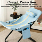 Reinforced Support Beach Chair, Soft Skin Friendly Fabric(Sky Blue)