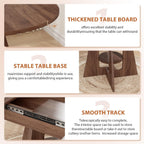 43.3''-59'' Round Extendable Dining Table, Oval Dining Table for 4-8, Modern Kitchen Circle Dinning Table with Storage for Kitchen Living Room Apartments Family Meals (Walnut)