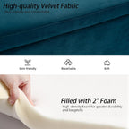 Storage Bench for Bedroom, 60" End of Bed Bench for King Size Bed,Tufted Bench Modern Upholstered Long Ottoman Bench with Arm (Teal, Velvet-60 Wide)