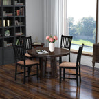 POWERSTONE Dining Chairs Set of 4, Wooden Windsor Kitchen Chair with Large Seat Spindle High Back for Kitchen and Dining Room, Black