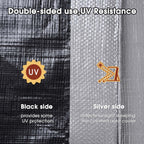 Yescom 16x20 Ft 10 Mil Poly Tarp Protective Cover Tarpaulin Heavy Duty Reversible Silver Black Tarps