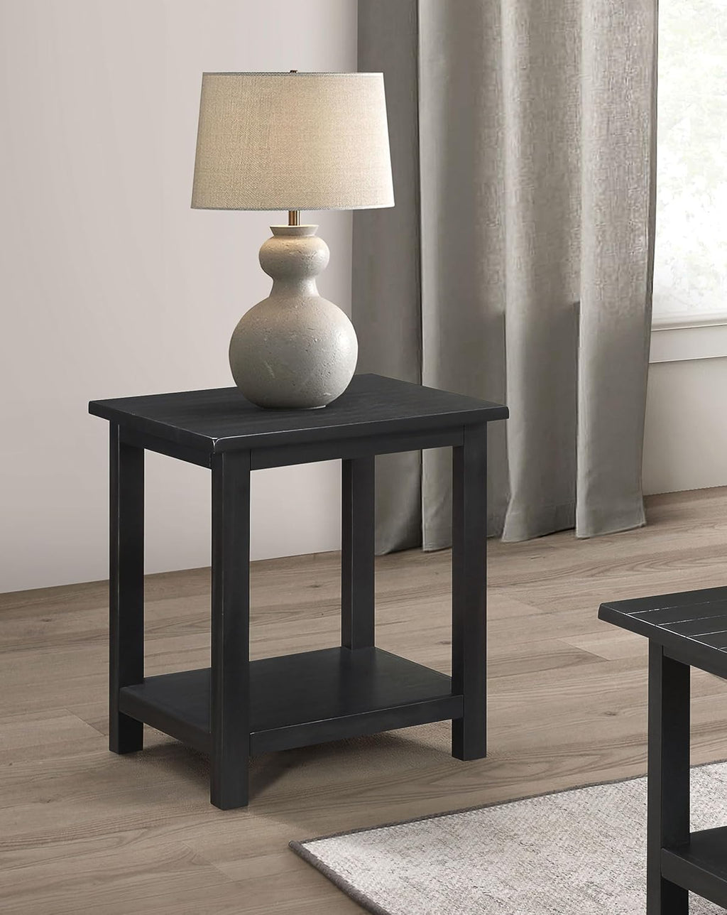 Coaster Home Furnishings - Concord - Wood - 1-Drawer Square End Table with Planked Top, Louvered Drawer and Metal Knobs - Living Room - 24-Inch - Distressed Java - 710566
