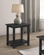 Coaster Home Furnishings - Concord - Wood - 1-Drawer Square End Table with Planked Top, Louvered Drawer and Metal Knobs - Living Room - 24-Inch - Distressed Java - 710566
